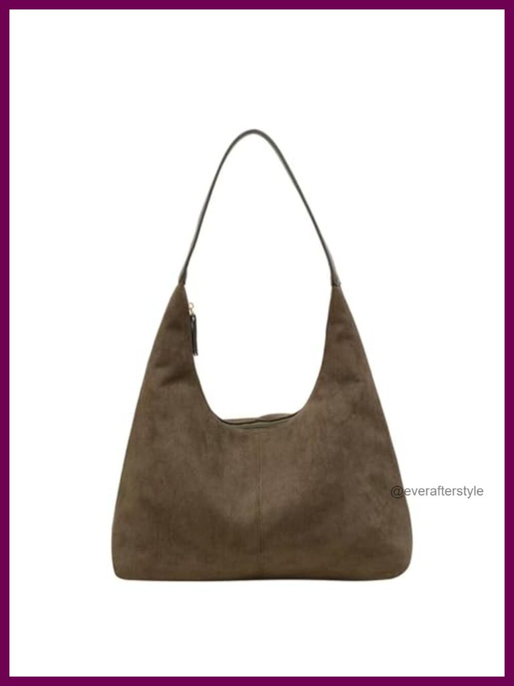 Slouchy Suede Shoulder Bag Hobo Handbag Work Travel Tote